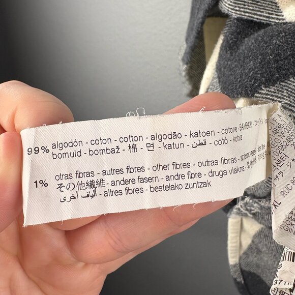 ZARA Black & White Flannel Shirt - Picture 5 of 6